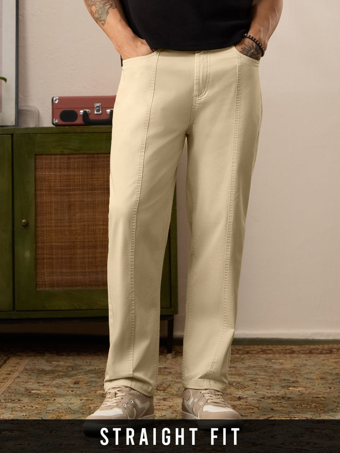 Straight Pant: Latte Men Pants