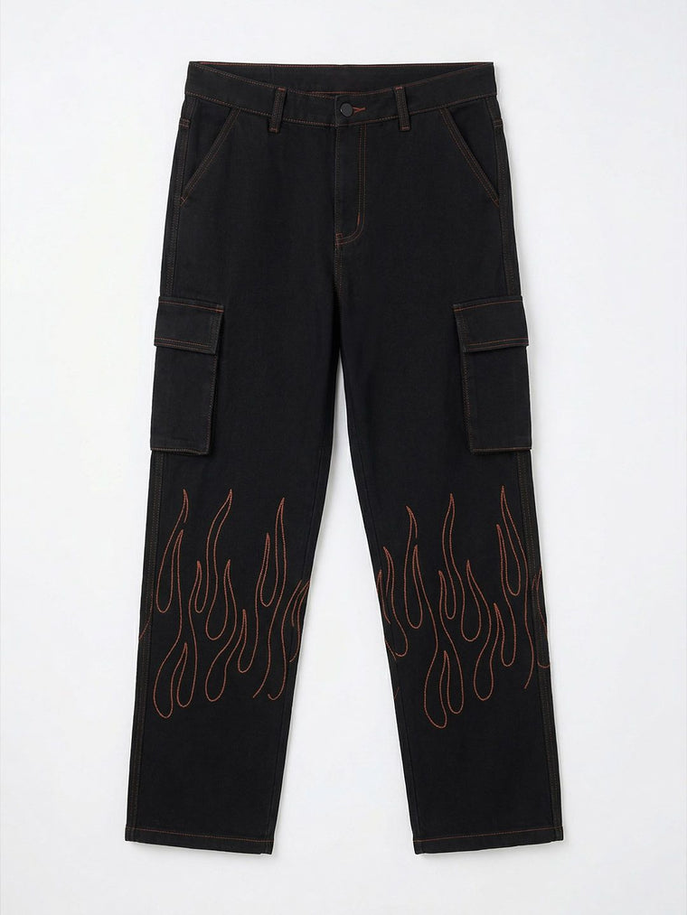 Straight-Fit Denim: Flame On Men Straight Fit Jeans