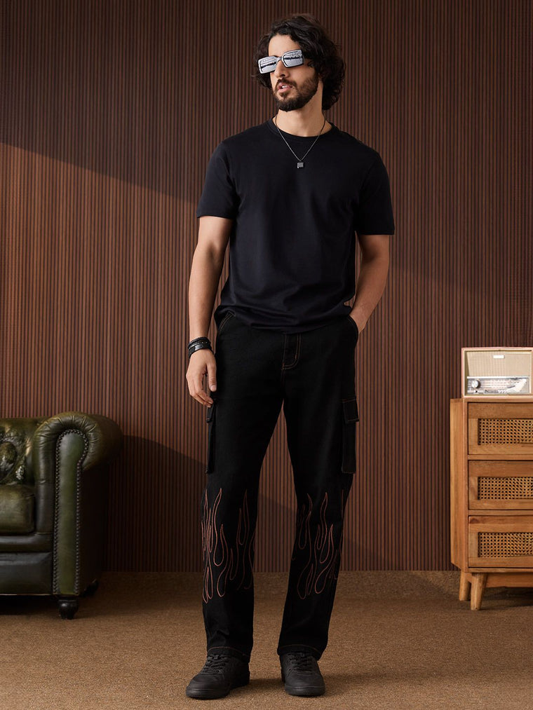 Straight-Fit Denim: Flame On Men Straight Fit Jeans