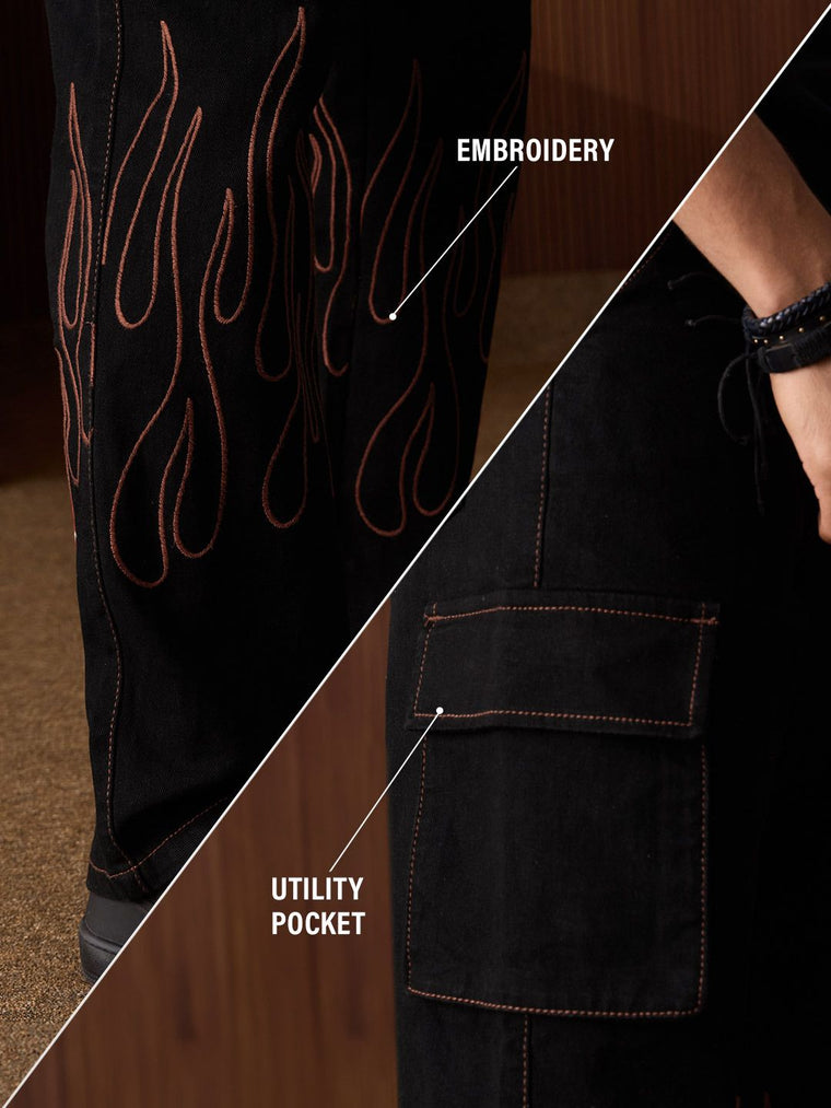 Straight-Fit Denim: Flame On Men Straight Fit Jeans
