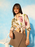 Textured Shirt: Flowers Women Relaxed Shirts
