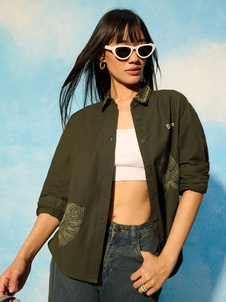 Cotton Linen Shirt: Earthborn Women Oversized Shirts
