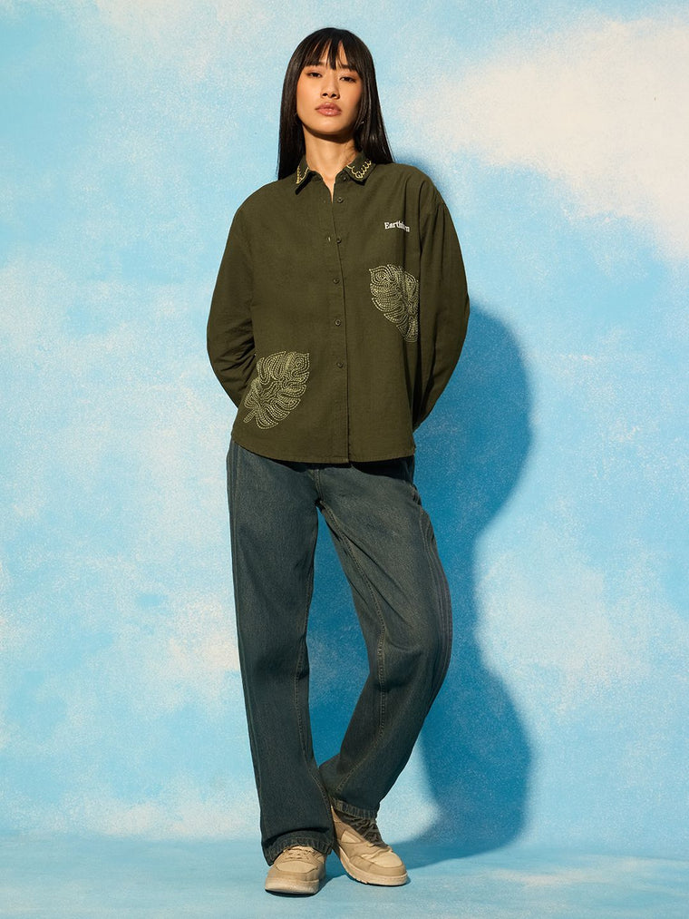 Cotton Linen Shirt: Earthborn Women Oversized Shirts
