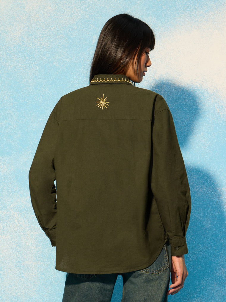 Cotton Linen Shirt: Earthborn Women Oversized Shirts