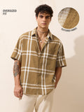 Oversized Shirt: Mustard Men Textured Shirts