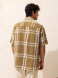 Oversized Shirt: Mustard Men Textured Shirts