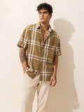 Oversized Shirt: Mustard Men Textured Shirts
