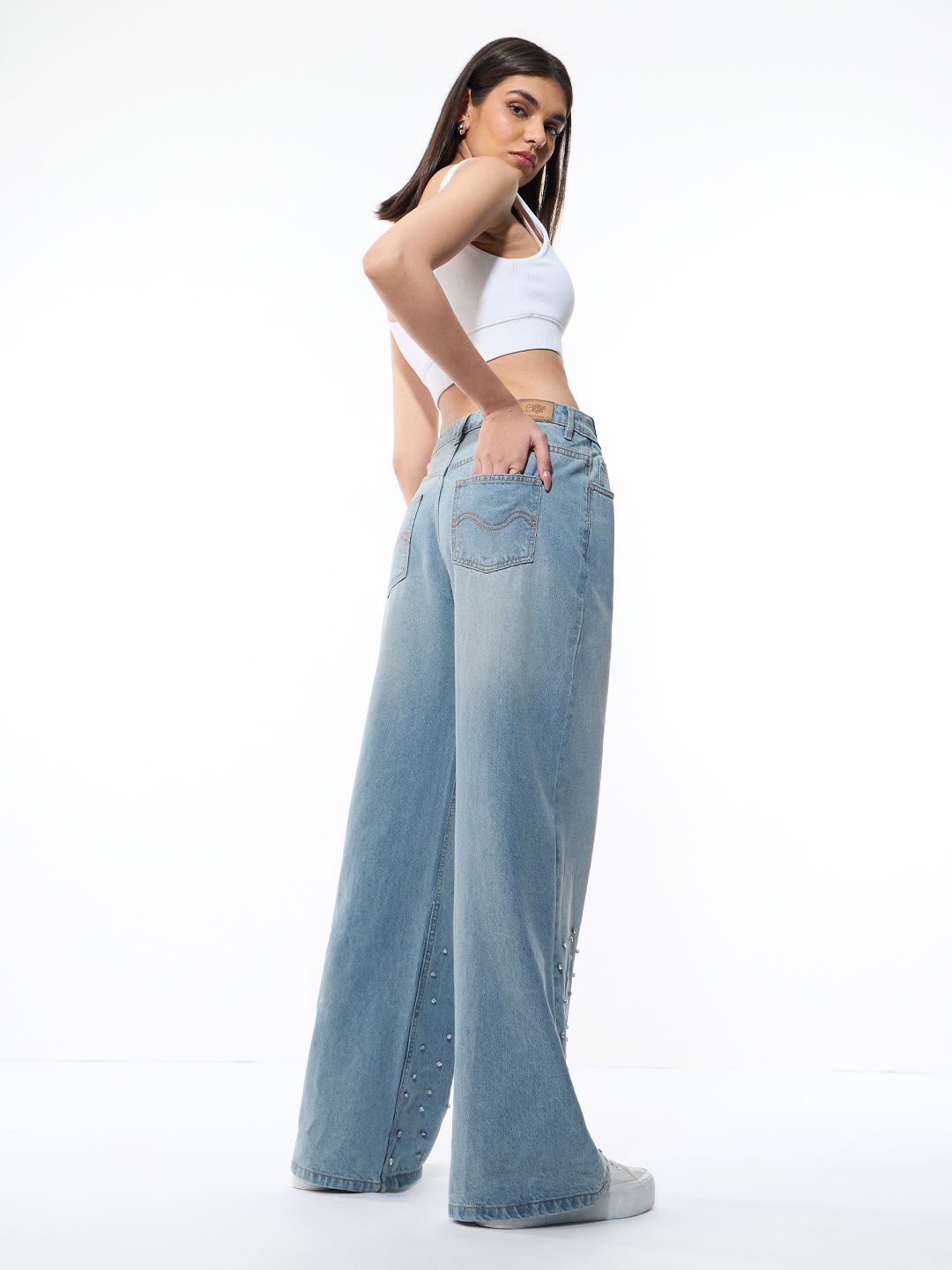 Wide-Leg Denim: Icy Drip Women Wide Denims