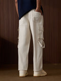 Denim: Beige (Baggy Fit) Men Cargo Jeans