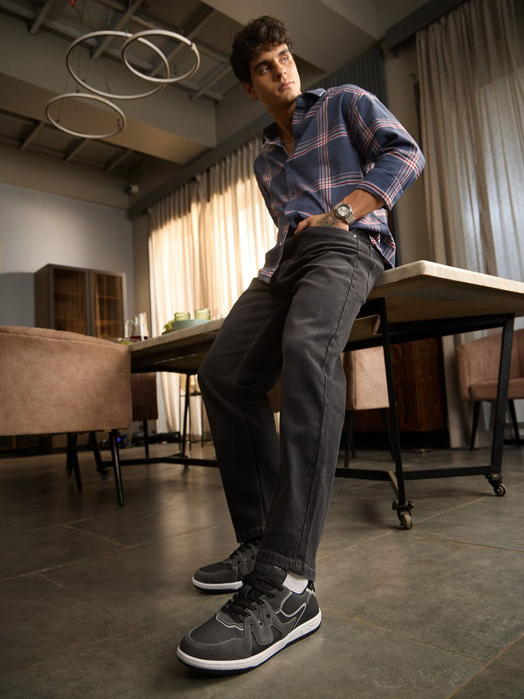 Urban Blaze: Black Men Low Top Sneakers