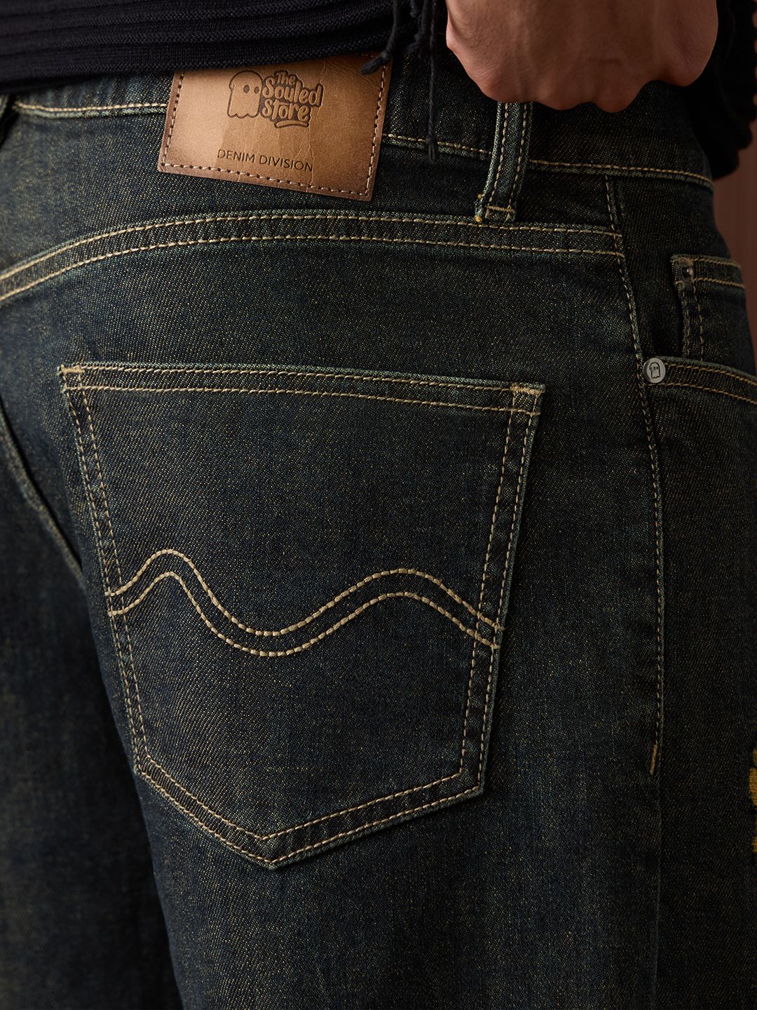 Baggy-Fit Denim: Dark Stone Men Baggy Fit Jeans