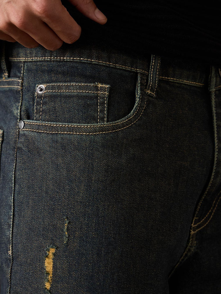 Baggy-Fit Denim: Dark Stone Men Baggy Fit Jeans