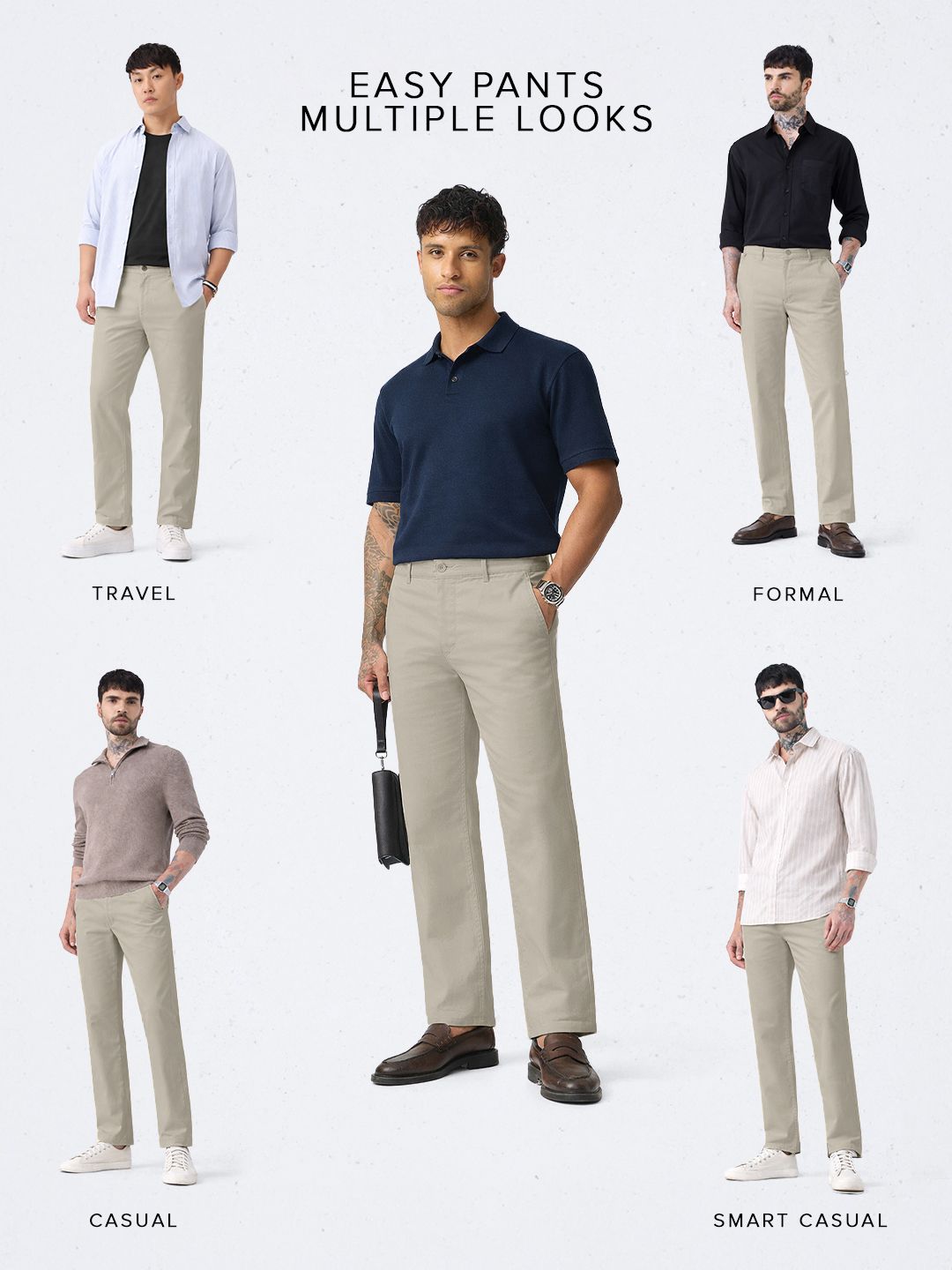 Easy Pants: Stone Beige Easy Pants