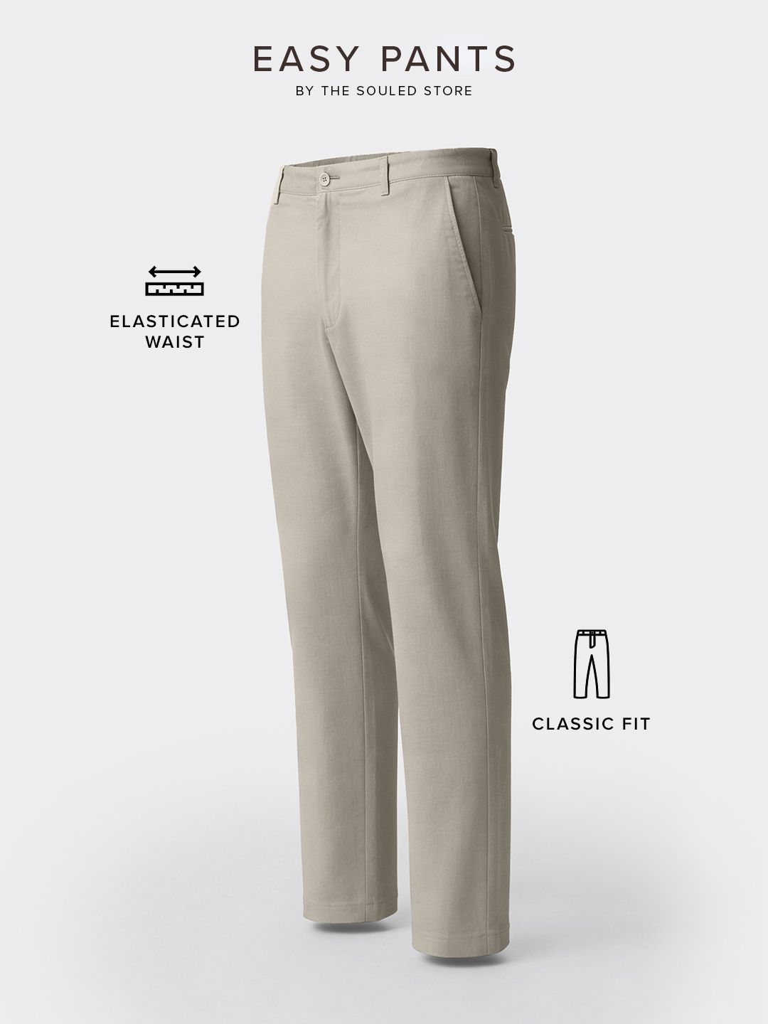 Easy Pants: Stone Beige Easy Pants