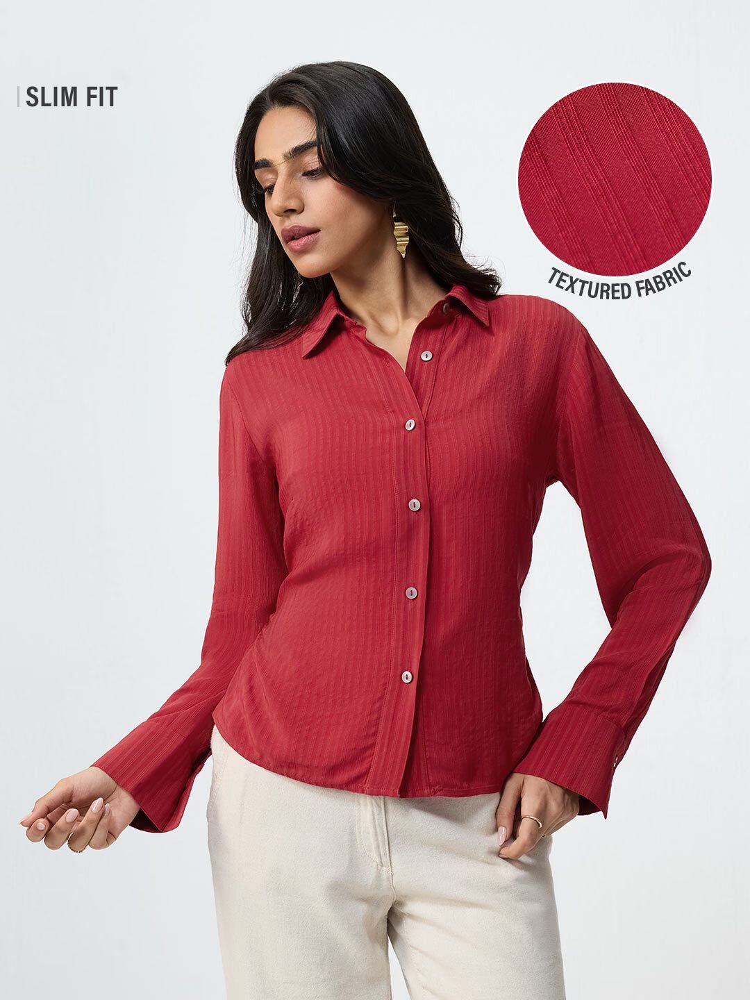 Textured Shirt: Ruby Women Fitted Shirts