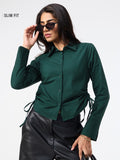 Tailored Solids: Emerald Women Fitted Shirts