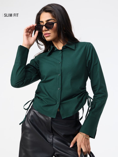 Tailored Solids: Emerald Women Fitted Shirts
