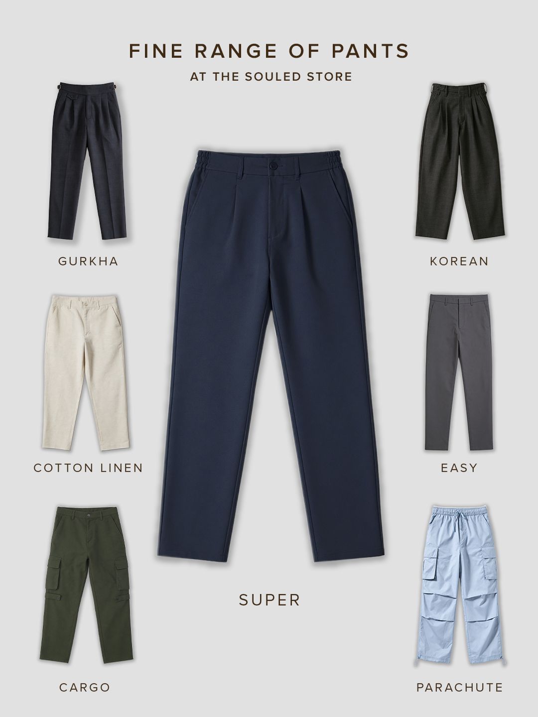 Super Pants: Midnight Blue (Classic Fit) Men Super Flex Pants