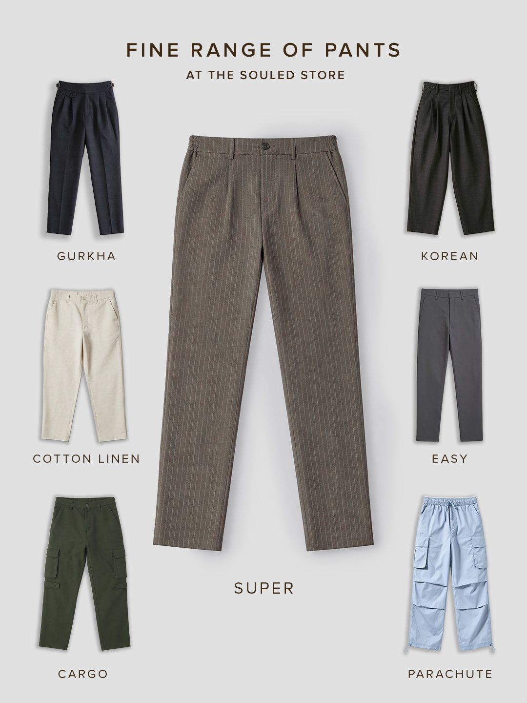 Super Pants: Brown Stripes Men Super Flex Pants