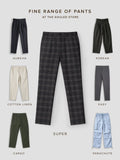 Super Pants: Dark Grey Checks Men Super Flex Pants