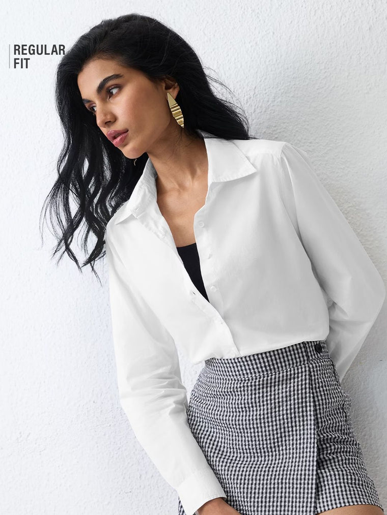 Classic Solids: Frost Women Regular Shirts