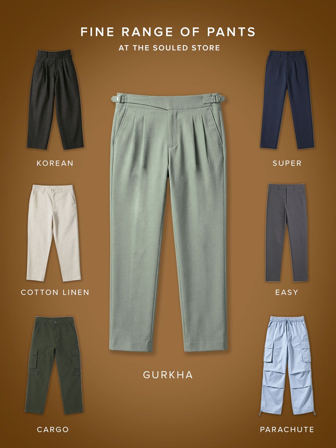 Gurkha Pants: Light Basil Green Men Super Flex Pants