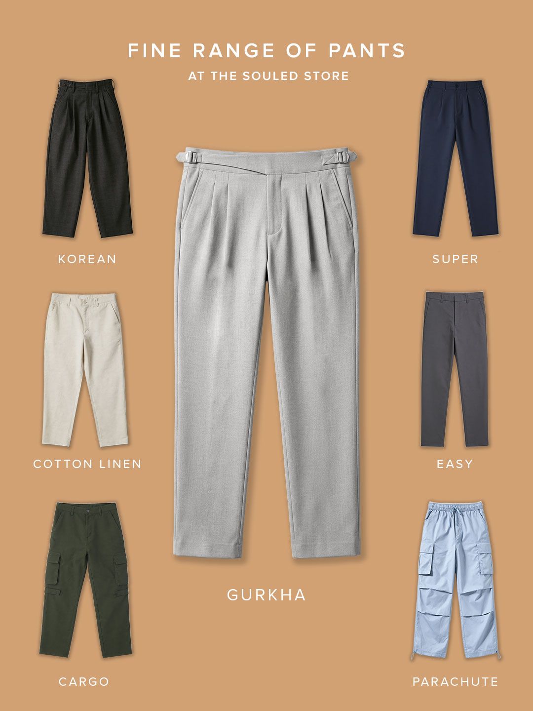 Gurkha Pants: Steel Grey Men Super Flex Pants