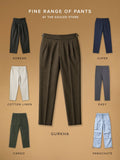 Gurkha Pants: Pecan Brown Stripes Men Super Flex Pants
