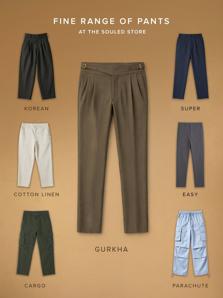 Gurkha Pants: Espresso Brown Men Super Flex Pants