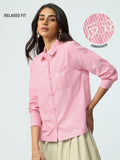 Striped Shirt: Sakura Dust Women Relaxed Shirts