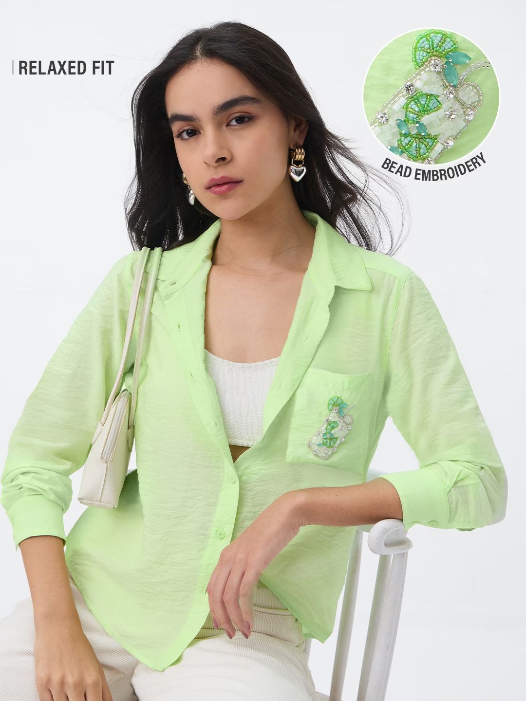 Textured Shirt: Lemonade Women Relaxed Shirts