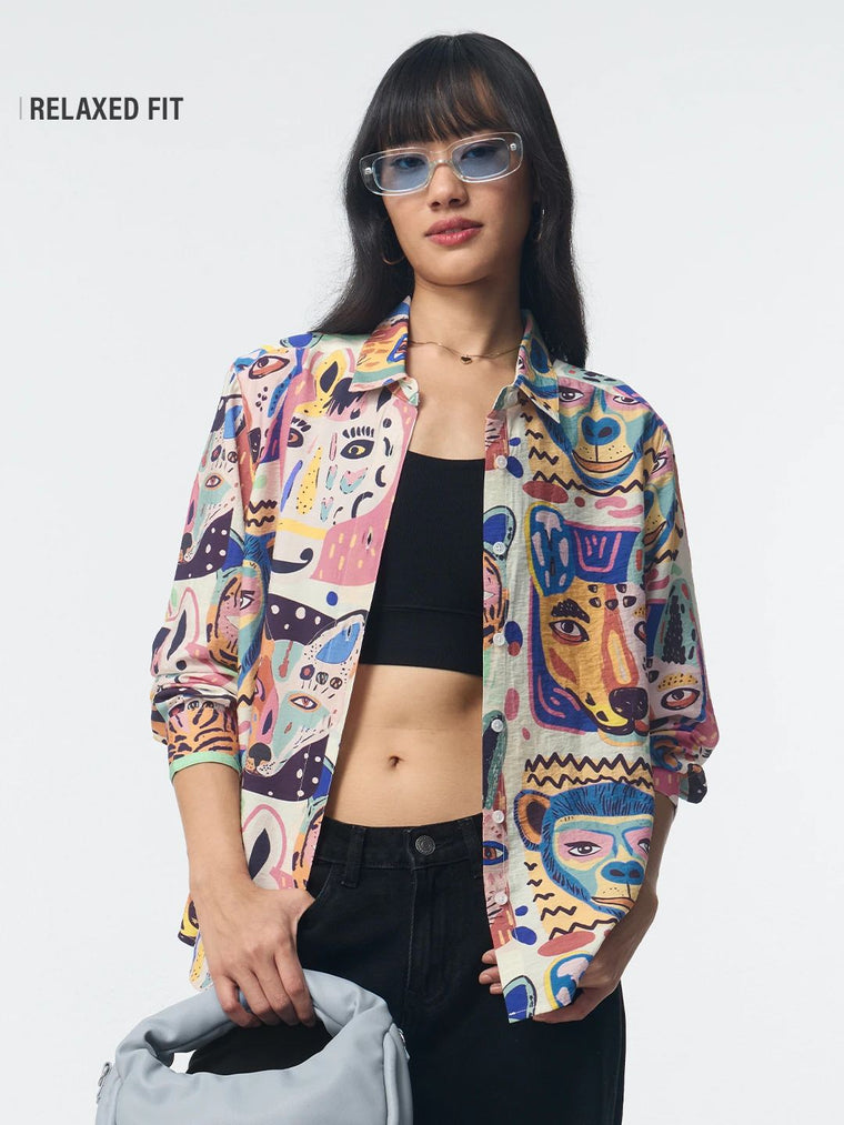 TSS Originals: Funky Animals Women Relaxed Shirts