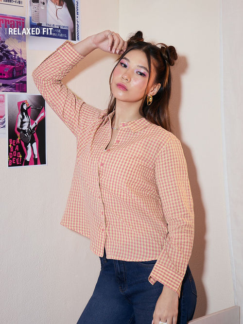 Plaid Shirt: Cupid Women Relaxed Shirts