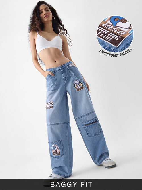 Peanuts: Racing Club Women Baggy Denims