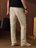 Solids: Light Beige (Straight Fit) Men Cargo Jeans