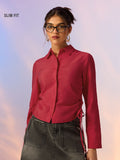 Tailored Solids: Wine Red Women Fitted Shirts