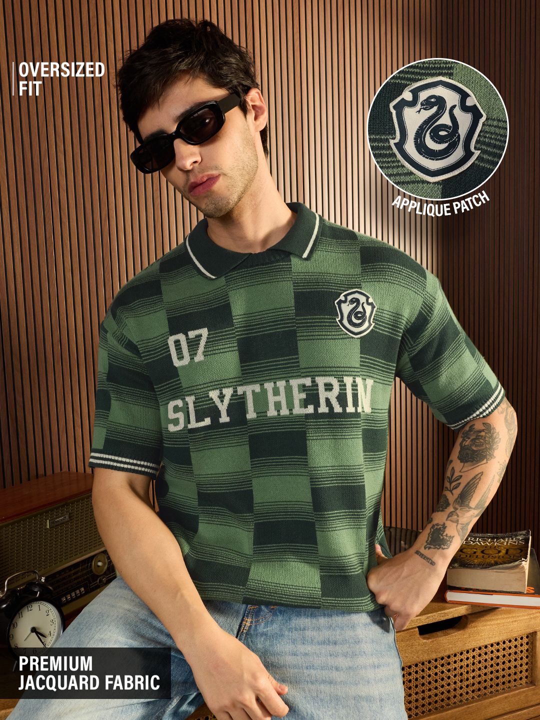 Harry Potter: Slytherin Textured Polos