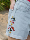 Denim Shorts: Koi Fish Women Denim Shorts