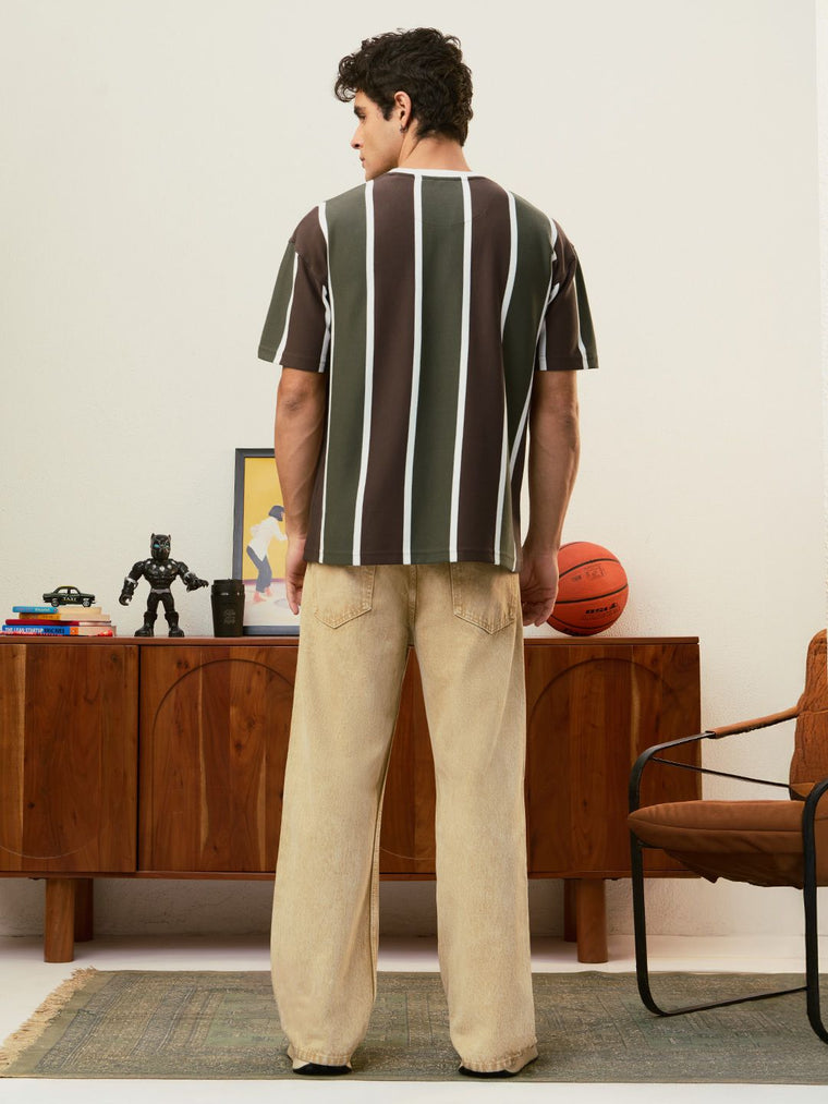 Striped T-Shirt: Olive Branch Oversized T-Shirts