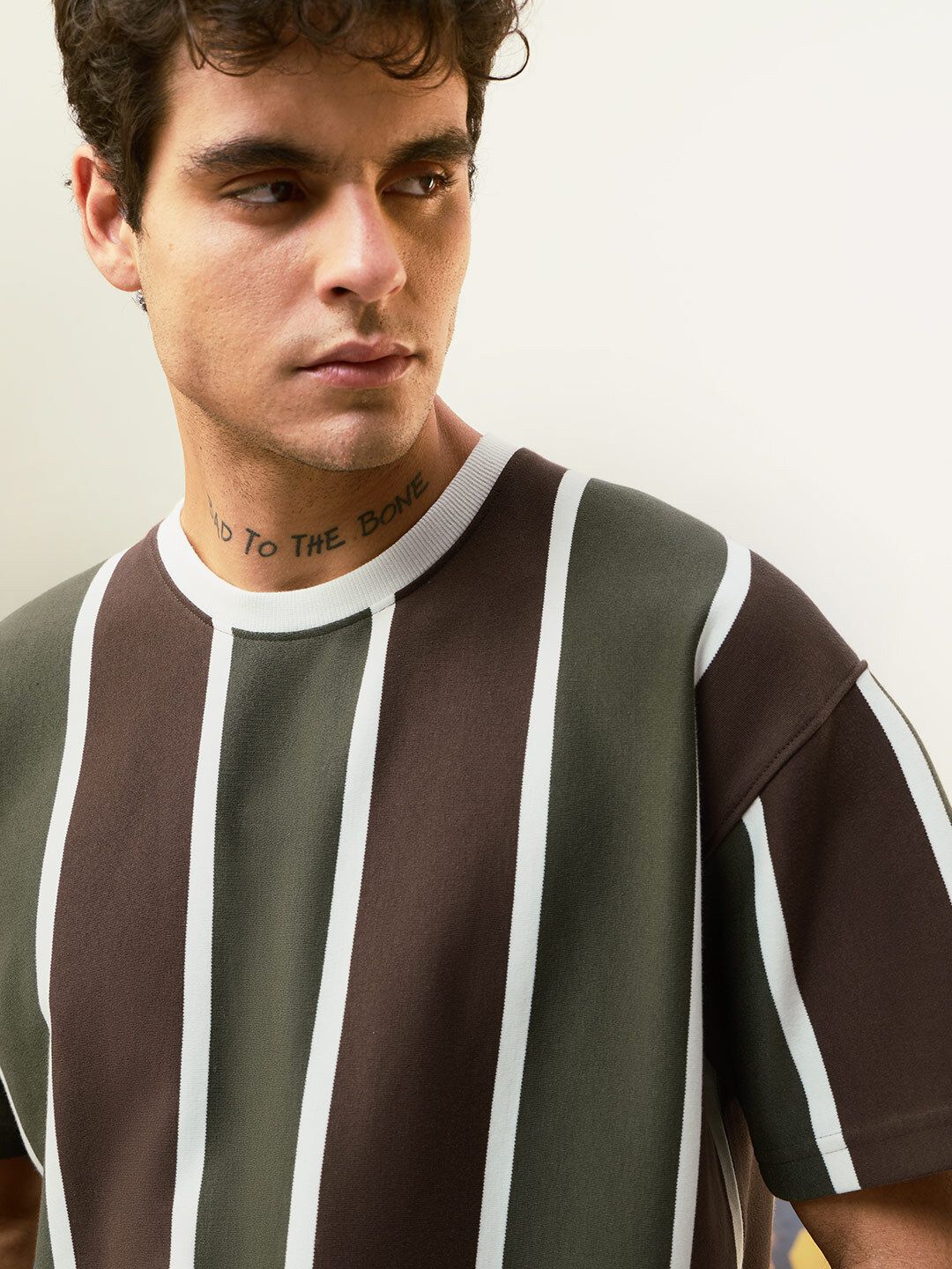 Striped T-Shirt: Olive Branch Oversized T-Shirts