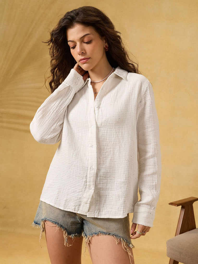 Textured Shirt: Pixie Dust Women Relaxed Shirts