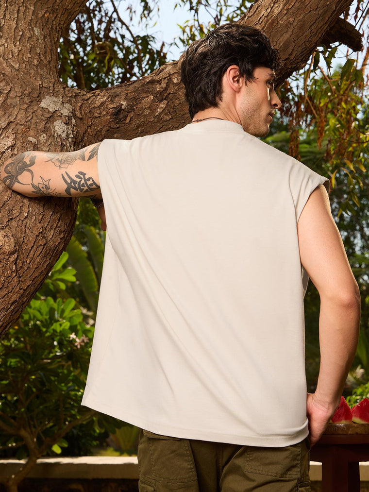 Oversized Vest: Eggshell Easy Fit Vests