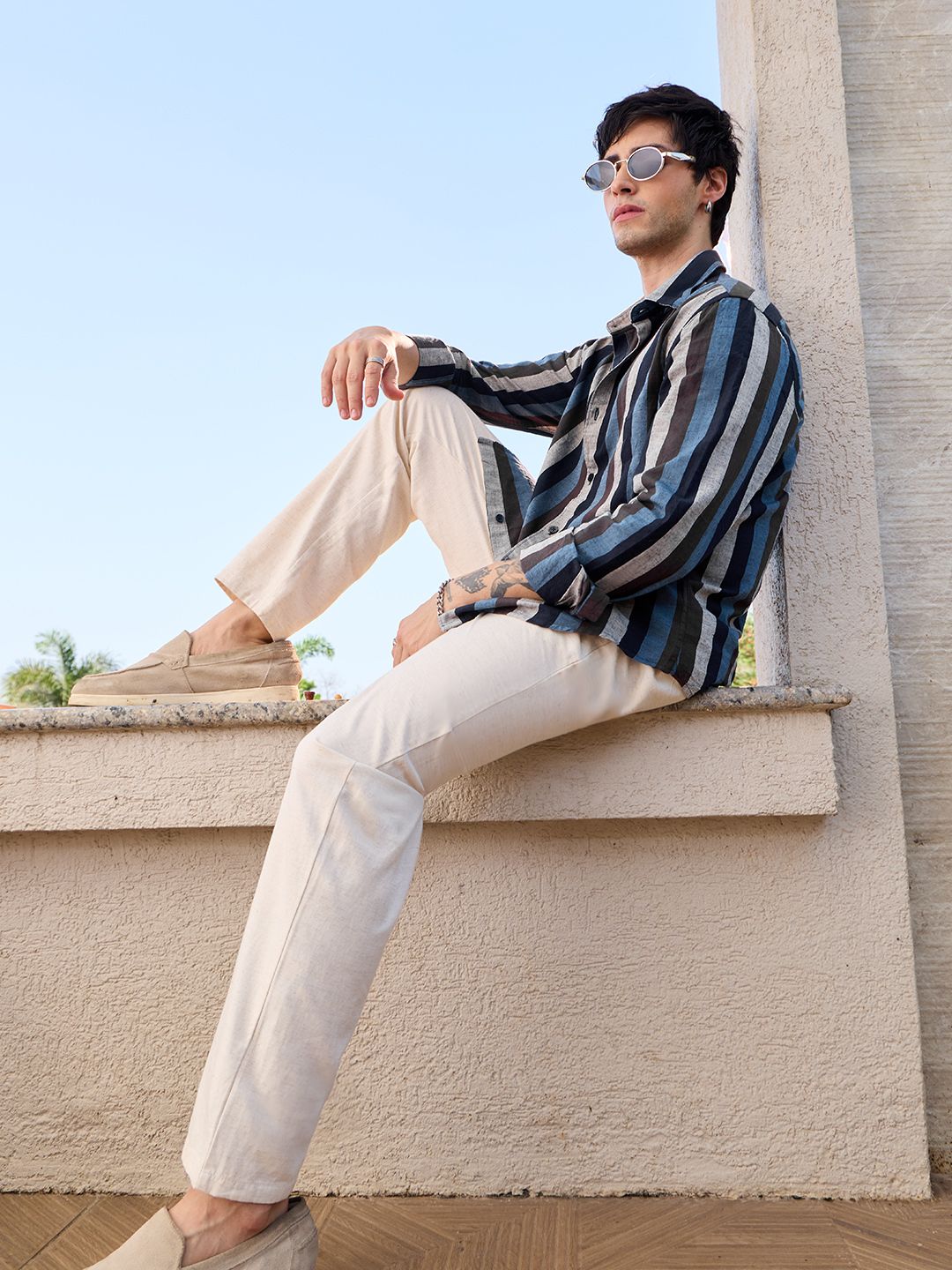 Cotton Linen Stripes: Pluto Cotton Linen Shirts