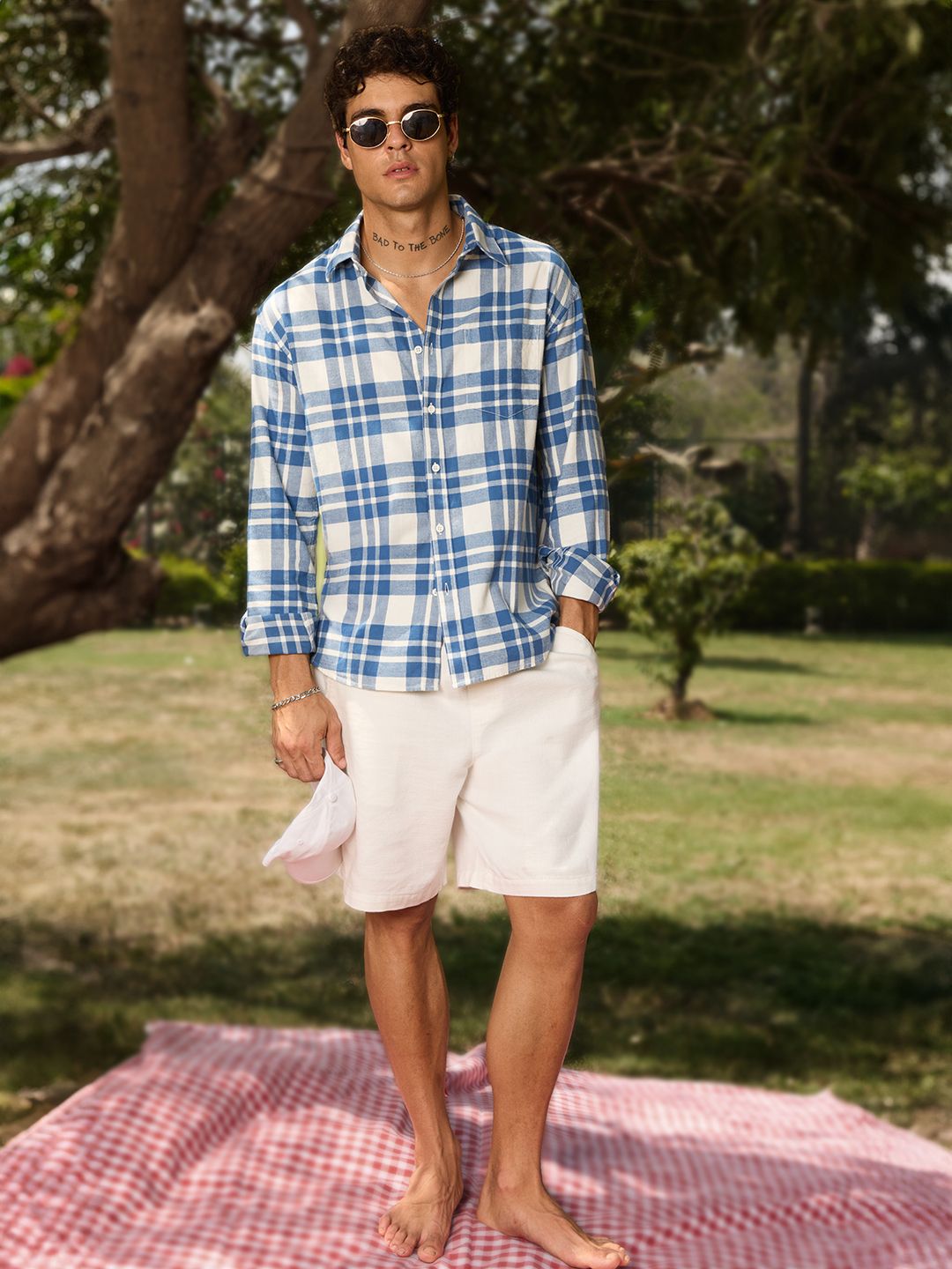 Plaid Shirt: Moonlight Men Relaxed Shirts