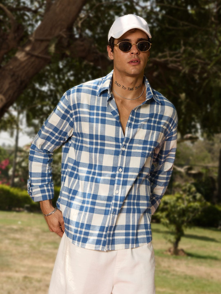 Plaid Shirt: Moonlight Men Relaxed Shirts