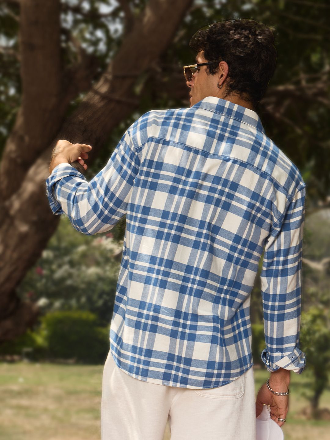 Plaid Shirt: Moonlight Men Relaxed Shirts