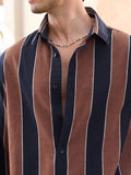 Cotton Linen Stripes: Nutmeg Cotton Linen Shirts