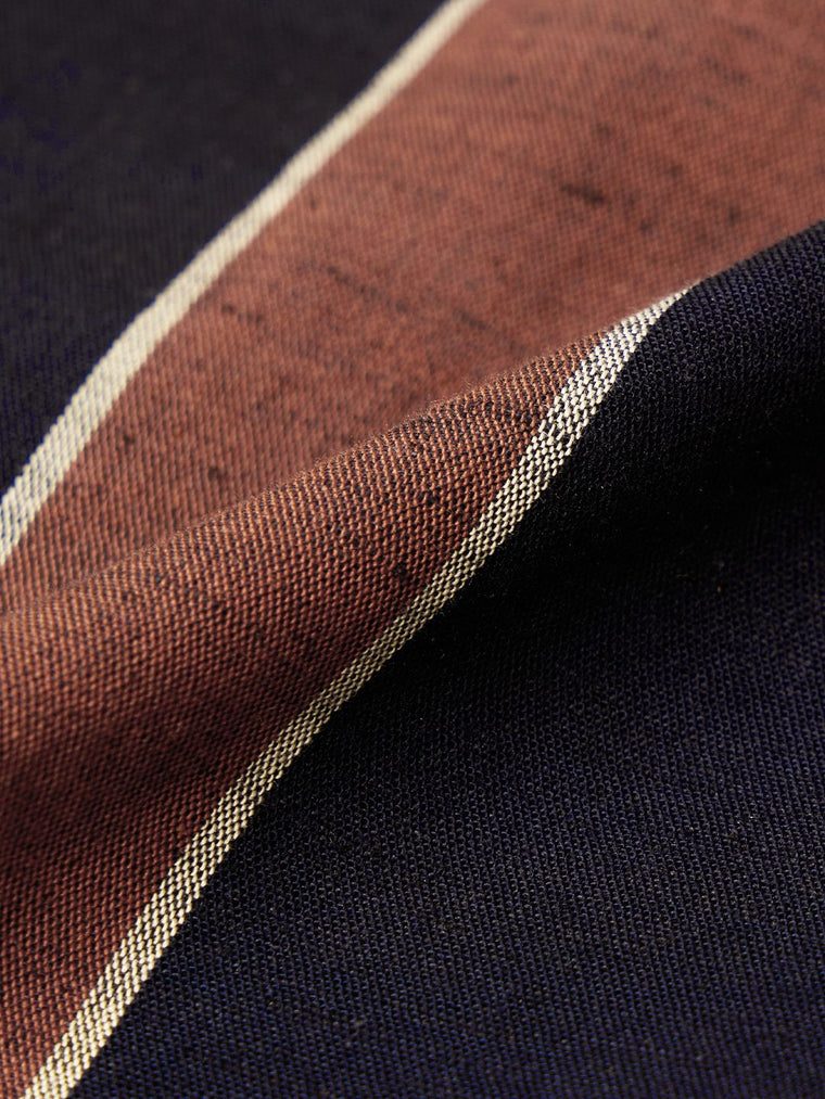 Cotton Linen Stripes: Nutmeg Cotton Linen Shirts
