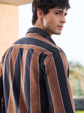 Cotton Linen Stripes: Nutmeg Cotton Linen Shirts