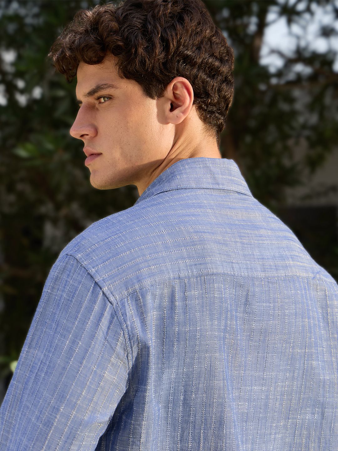 Textured Shirt: Blue Haze Men Textured Shirts